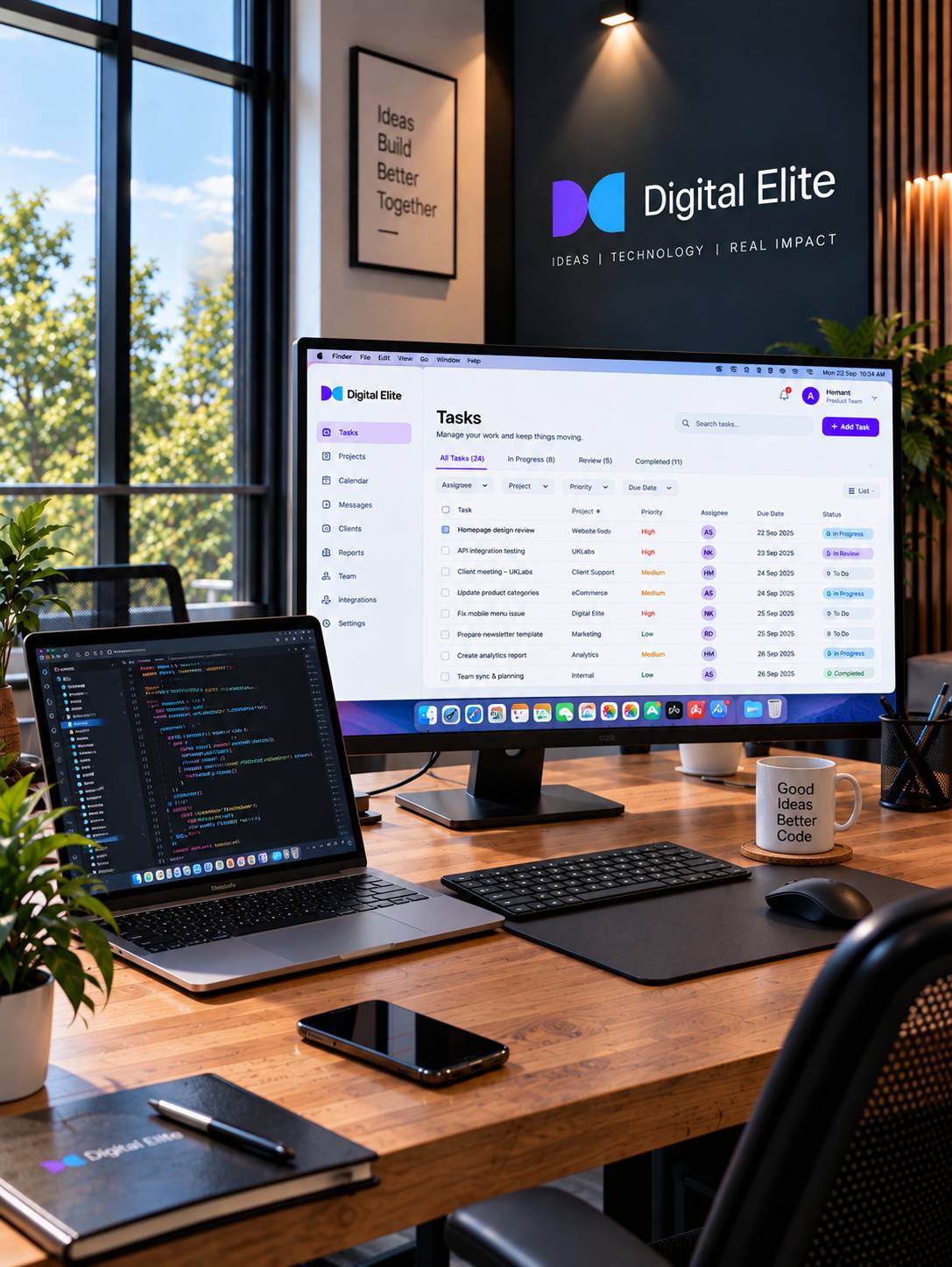 Indian Digital Elite team collaborating on a client AI project