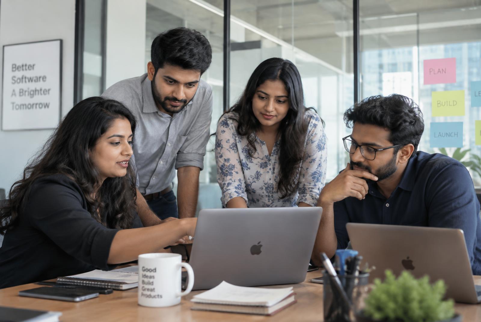 Indian Digital Elite team collaborating on a client AI project